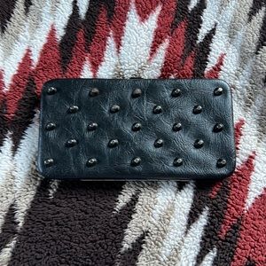 Spiked black wallet
